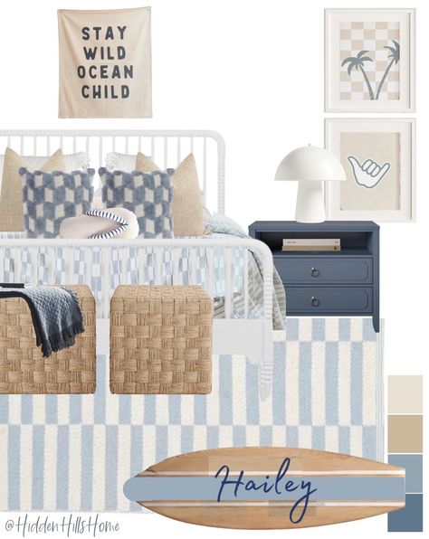 Rowan Valley Panel Bed curated on LTK Surf Decor Bedroom, Retro Boys Room, Surfer Bedroom, Surf Bedroom, Surfer Room, Surf Room, Beach Themed Bedroom, Toddler Bedroom Girl, Boys Bedroom Makeover