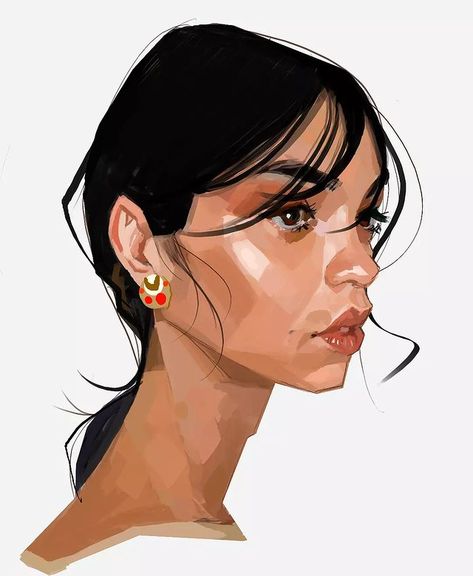 Mehdi Farsi (@mehfarsi) | Instagram Stylized Portrait Illustration, Charector Art, Csm Reference, Stylised Portrait, Digital Art Portrait, 2d Painting, Digital Painting Photoshop, Fashion Drawing Sketches, Portrait Sketch