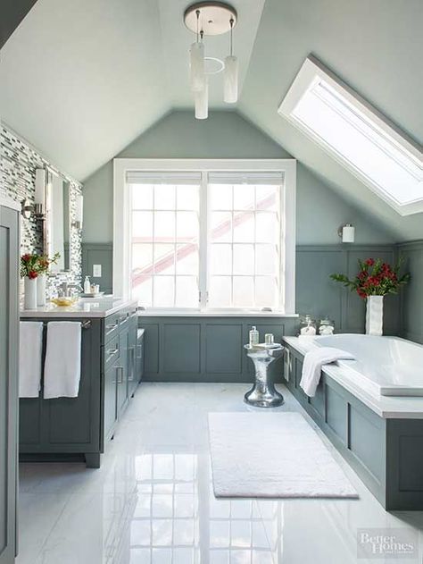 Small Attic Bathroom, Attic Renovation Ideas, Best Kitchen Design, Small Attic, Attic Bathroom, Attic Renovation, Attic Spaces, Attic Remodel, Attic Bedroom