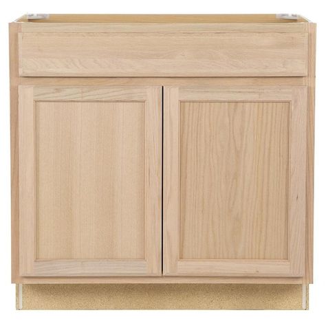 Project Source 36-in W x 35-in H x 23.75-in D Unfinished Unfinished Door and Drawer Base Stock Cabinet in the Stock Kitchen Cabinets department at Lowes.com Stock Cabinet, Unfinished Kitchen Cabinets, Unfinished Cabinets, Stock Kitchen Cabinets, Flat Panel Doors, Maple Kitchen Cabinets, Kitchen Base Cabinets, Oak Door, Maple Kitchen