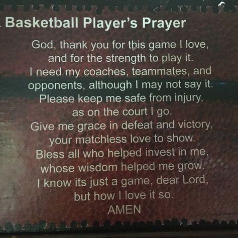 Players Quotes, Athletes Prayer, Player Quotes, Basketball Decorations, Prayer Poems, Basketball Tricks, Simple Prayers, Basketball Wall, Basketball Tips