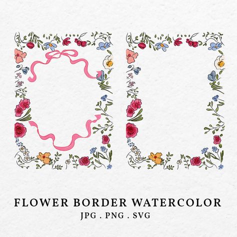 Frame Watercolor, Watercolor Border, Bridal Invitations, Border Frame, Floral Border Design, Invitation Floral, Etsy Wedding Invitations, Flower Invitation, Invitation Inspiration