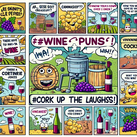 "Sip happens, but wine puns help me wine-d down 🍷 Get your daily dose of corky jokes with Vintner Vittles! #WineWednesday #PunsForDays" 🍇🤣 #VintnerVittles Wild Grapes, Wine Puns, Wine Jokes, Sip Happens, Wine Snob, Wine Expert, Wine Connoisseur, Puns Jokes, Wine Wednesday