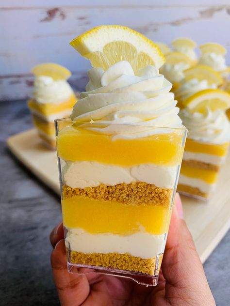 Cream Cheese Whipped Cream, Lemon Shots, Chantilly Cream, Lemon Pie, Lemon Curd, Dessert Table, Whipped Cream, Cream Cheese, Party Ideas