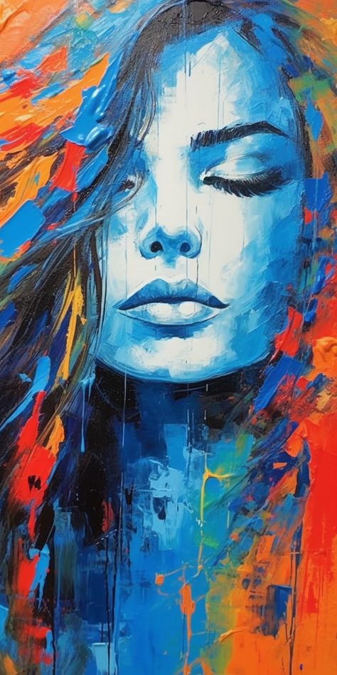 Abstract Painting Woman, Female Abstract Art, Abstract Painting Acrylic Face, Abstract Face Art Drawings, Acrylic Paint Markers Art, Painting Faces Acrylic Abstract, Pop Art Ideas, Cool Abstract Paintings, Acrylic Eye Painting Abstract