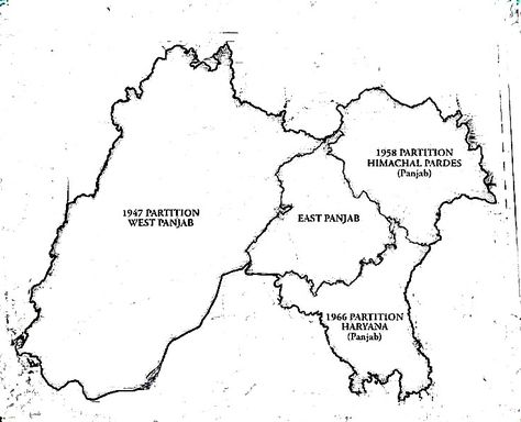 Map Of Punjab Before 1947, Old Punjab Map, Punjab Map Tattoo, Sidhu Tattoo, Punjab Tattoo, Old Punjab, Sikh Tattoo, Punjabi Tattoo, Punjab Map