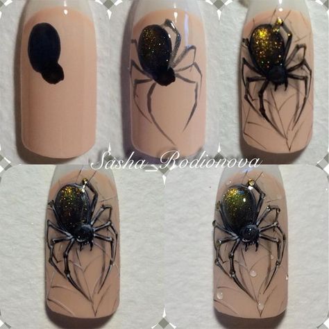 Photo Spider Nail, Holloween Nails, Unghie Nail Art, Halloween Acrylic Nails, Manicure Nail Designs, Nail Designs Tutorial, Gothic Nails, Trendy Nail Art, Halloween Nail Designs