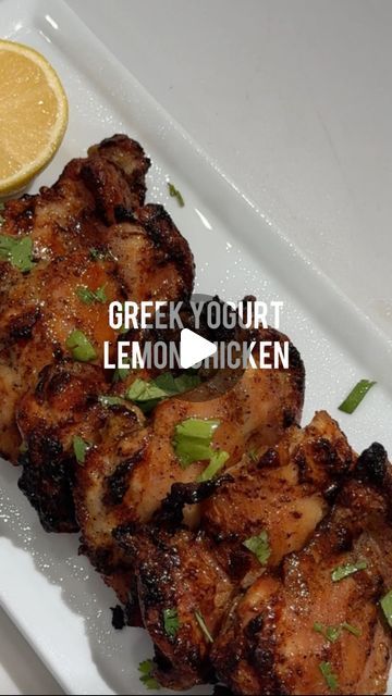 Dayami Emory on Instagram: "GREEK YOGURT LEMON CHICKEN: 🍋 

This Greek yogurt lemon chicken is absolutely delicious. It has become my new go to weeknight chicken recipe because it’s so easy to make and comes out crispy, yet moist and pairs perfectly with any sides. I love pairing it with yellow rice and roasted veggies. You only need a 2 ingredients and a couple spices and this is done in under 30 minutes. Hope you love this one! 

🍋Tag me if you make this Greek Yogurt Lemon Chicken and follow for more easy, real ingredient recipes! 

Ingredients:
6 Chicken Thighs @farmerfocus 
1/2 cup Plain Greek yogurt @wallabyyogurt 
1/2 lemon @sunkistcitrus 
1/2 tsp of salt, pepper, garlic powder

Directions:
1. Add chicken thighs to a bowl, add your Greek yogurt, lemon and spices and mix.
2. Add you Greek Yogurt Lemon Chicken Air Fryer, Greek Yogurt Lemon Chicken, Thigh Chicken Recipes, Chicken Dinner For Two, Mediterranean Recipes Healthy, Weeknight Chicken, Air Fryer Recipes Dessert, Yogurt Chicken, Greek Lemon Chicken