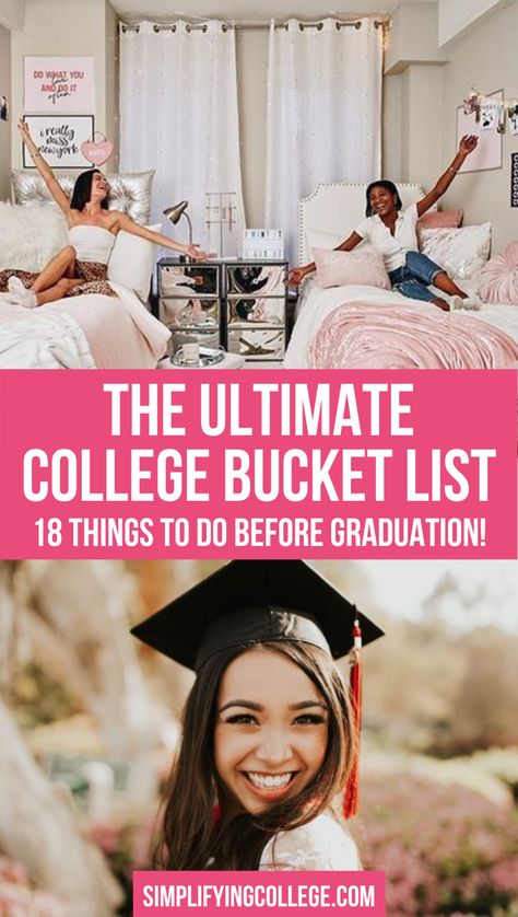 Senior Year Of College Bucket List, College Things To Do, College Bucket List, Senior Year Of College, Bucket List Journal, College Senior, College Hacks, List Of Things, Senior Year