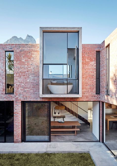 L House | Livingstone Baths Camps Bay Cape Town, Modern Brick House, L House, Camps Bay, House Cladding, Escalier Design, Brick Exterior House, Brick Architecture, Livingstone