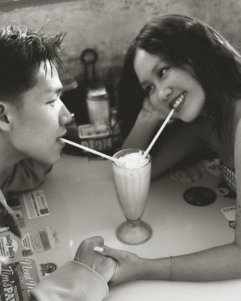 Something fun for your October 31st, a classic kinda love ❣️🎞️ . . keywords - diner shoot, retro, oldies, couples photoshoot, cinematic photos, movie scenes, nostalgia, Halloween, halloween shoot, classic, aesthetic, Pinterest 70s Diner Photoshoot, 1950s Couple Aesthetic, Retro Diner Photoshoot Couple, Dinner Photoshoot Ideas, 50s Diner Photoshoot, Milkshake Photoshoot, Diner Movie, Nostalgia Halloween, Diner Photoshoot