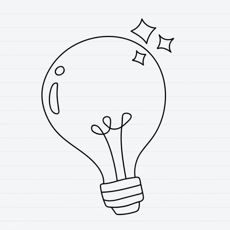 Easy Light Bulb Drawings, Light Bulb Doodle, Bulb Doodle, Light Bulb Symbol, Light Bulb Illustration, Bulb Art, Light Bulb Drawing, Light Bulb Art, Light Bulb Icon