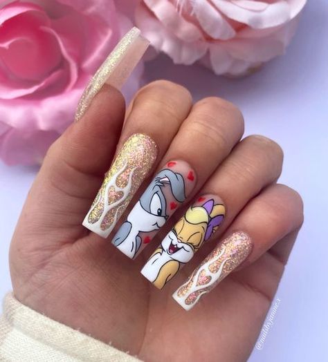 𝑵𝒂𝒊𝒍𝒔 𝒃𝒚 𝑱𝒂𝒏𝒊𝒏𝒆 💅🏽💞 (@nailsbyjanine.x) • Instagram photos and videos Cute And Easy Nails, Easter Nail Ideas, Disney Acrylic Nails, Mickey Nails, Vday Nails, Unghie Sfumate, Unghie Nail Art, Nails Art Designs, Easter Nail