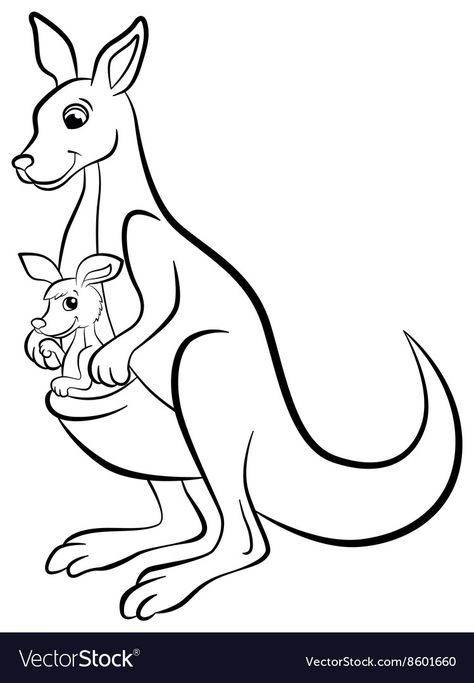 Kangaroo Colouring Pages, Kangaroo Coloring Page Free Printable, Kangaroo Outline, Kangaroo Coloring Page, Cartoon Pencil Drawing, Kangaroo Drawing, Zoo Animal Coloring Pages, Cute Kangaroo, Easy Christmas Drawings