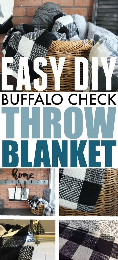 This easy DIY buffalo check throw blanket is a cozy, affordable way to update the decor in your home for the winter months. These throw blankets make great gifts as well! Buffalo Check Fall Decor, Diy Throw Blankets, Diy Throws, Holiday Hosting, Diy Sewing Gifts, Blanket Diy, Textile Crafts, Cozy Decor, Organizing Tips