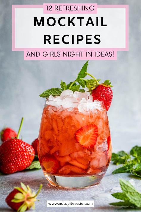 Gather your girls for the ultimate Girls' Night In! 💃🍹 Try out these 12 Refreshing Mocktail Recipes and indulge in some fun activities like crafting, movie marathons, or spa treatments. From Mexican Chocolate Mocktails to Watermelon Lemonade, there's a mocktail for every taste bud! Girls Night Mocktail Recipe, Night Mocktail Recipe, Girls Night Drink Ideas, Adult Girls Night, Night In Ideas, Refreshing Mocktail, Best Mocktails, Girls Night Drinks, Kids Pizza