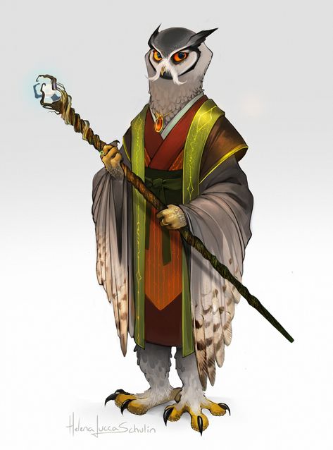 Owl Wizard, Owl Mask, Bird People, One D, Dungeons And Dragons Game, Owl Pet, Oc Art, Fantasy Races, Dungeons And Dragons Characters