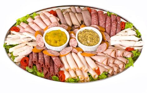 Cold Meat Catering Platter. With sliced chicken breast, mortadella, salami, roas , #AD, #breast, #chicken, #salami, #mortadella, #sliced #ad Cold Meat Platter Ideas, Cold Cut Platter Ideas, Best Meat Dishes, Appetizers Cold, Meat Platters, Meat Cheese Platters, Meat And Potatoes Recipes, Catering Platters, Meat And Cheese Tray