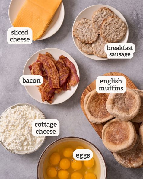 These Meal Prep Breakfast Sandwiches are the perfect thing to make on a Sunday and enjoy all week long. Bacon or sausage, egg and cheese on an English muffin makes the best easy breakfast. Meal Prep Sausage Egg Muffins, Prep Egg Sandwiches, Meal Prep Frozen Breakfast Sandwiches, English Muffin Breakfast Meal Prep, Freezer Croissant Breakfast Sandwiches, Bagel Sandwich Meal Prep, Egg Sandwich Prep, Freezer English Muffin Sandwiches, Eggs English Muffin