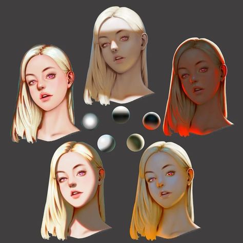 Cubebrush on Instagram: “Lighting study by @Lightbox77 aka Hyunho Lee. Go check out his tutorials and brushes! https://www.cubebrush.co/lightbox⠀ ⠀ ⠀ ⠀ ⠀…” Cool Coloring Pages Aesthetic, Coloring Pages Aesthetic, Pages Aesthetic, Shadow Illustration, Digital Portrait Illustration, Skin Paint, Shadow Drawing, Gaming Anime, Light Study