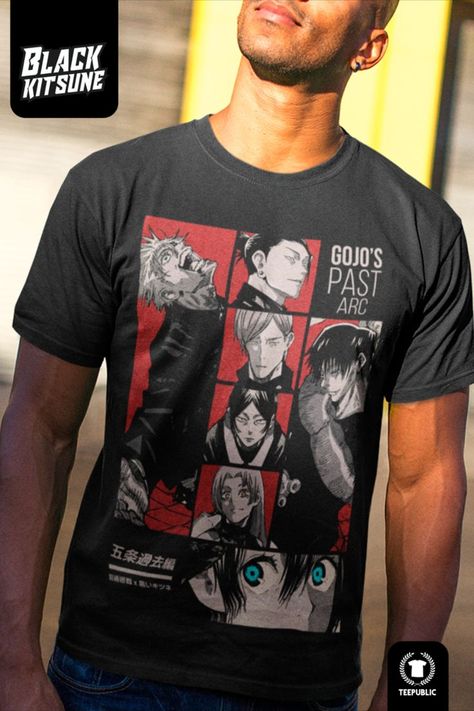 GOJO'S PAST ARC | JUJUTSU KAISEN Merch for WEEBS by Black Kitsune Argentina Jujutsu Kaisen Merch, Black Kitsune, Anime Apparel, Anime Shirts, Series Characters, Manga Style, Manga Panels, Anime And Manga, Vintage Shirts