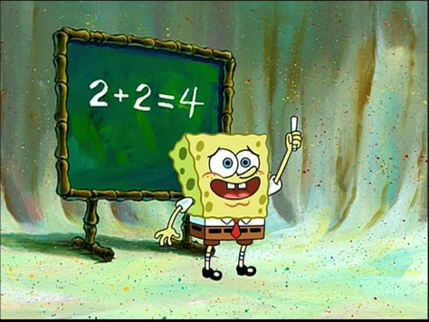 Check out our math videos approved for classroom use! #Spongebob, #Algebra, #Addition, #Math, #ClassHook Drawing Ideas Spongebob, Spongebob Squarepants Wallpapers, Chalk Drawing Ideas, High School Posters, Math Cartoons, Halloween Rock Painting, Math Wall, Math Design, Drawing Ideas Color