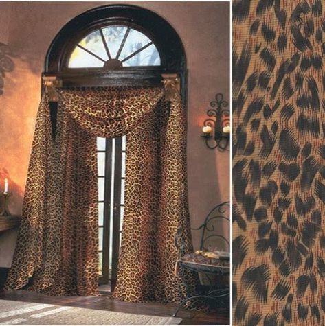 Leopard Print Window Curtains - Ideas on Foter Leopard Curtains, Leopard Bedroom, Safari Bedroom, Animal Print Curtains, Window Scarf, Window Treatments Sheer, Animal Print Decor, Print Curtains, Animal Print Wallpaper