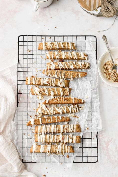 Pecan Biscotti, Christmas Cookie Box, Butter Pecan Cake, Sugar Dough, Butter Pecan Cookies, Biscotti Recipe, Pecan Cake, Cooling Rack, Christmas Food Dinner