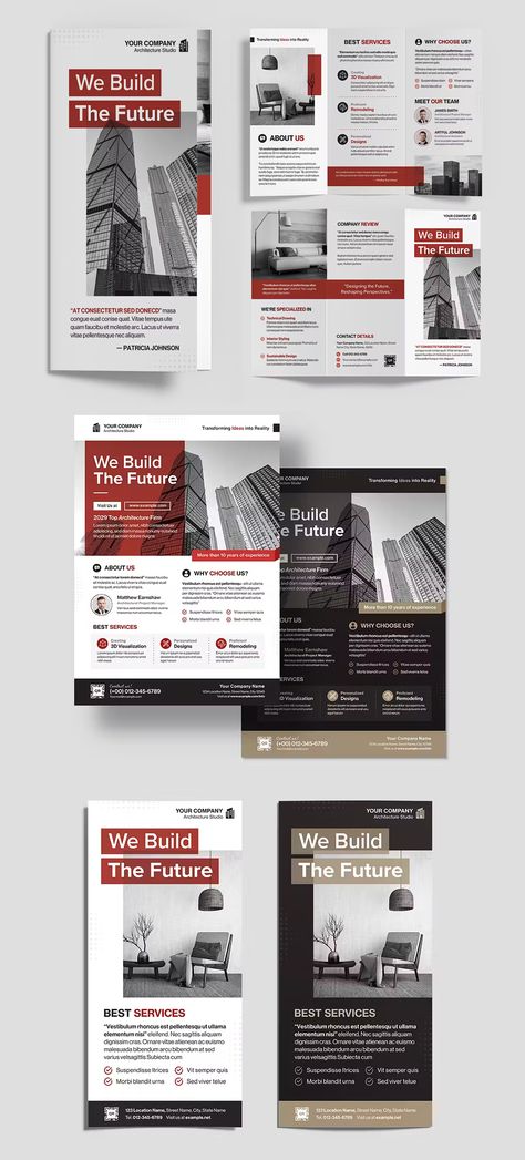 Architecture Firm Flyer, Tri-Fold Brochure, DL Flyer Template AI, EPS, INDD, PSD Architecture Flyer, Tri Fold Brochure Design, Capability Statement, Architecture Brochures, Architecture Engineering, Trifold Brochure Design, Fold Brochure, Leaflet Design, Construction Business