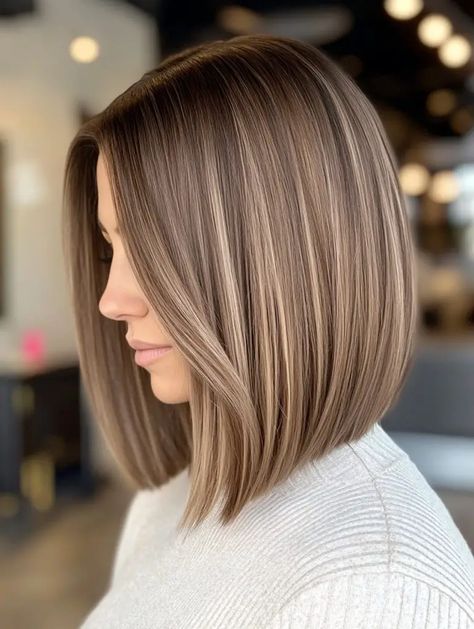 42 Stunning Lowlights Hair Color Ideas for 2024 Straight Short Hair With Highlights, Darkening Highlighted Hair, Dish Water Blonde Hair With Highlights, Bob Hair Color 2024, Lowlights For Dirty Blonde Hair, Hair Color With Lowlights, Dark Blonde Long Bob, Low Lights On Blonde, Bob Hair Balayage