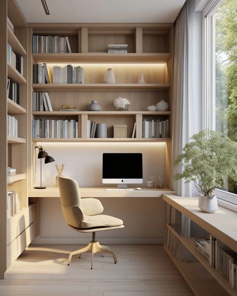 Office House Ideas, Home Office Elegant, Office At Home Ideas, Modern Office Room Design, Work Room Ideas, Home Office Design For Two, Home Office In Bedroom, Bureau Aesthetic, Office Home Design