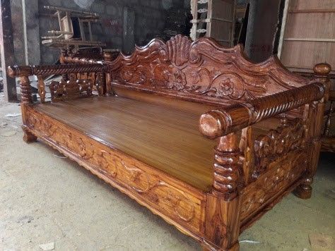 Diwan Cot Designs, Bed Designs With Storage, Sofa Santai, Sofa Design Wood, Door Design Photos, Carved Chairs, Wood Bed Design, Wall Tv Unit Design, Wooden Sofa Designs