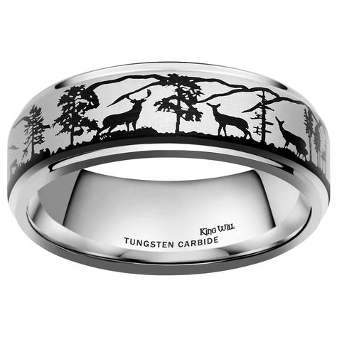 PRICES MAY VARY. ✔Classic and Timeless Design 丨 This affordable mens wedding band features an unique design that never goes out of style, making it a perfect choice for those seeking a timeless piece of jewelry. ✔Superior Comfort 丨 Crafted with comfort in mind, this wedding band is designed to provide a snug fit and all-day comfort, ensuring you can wear it with ease from morning till night. ✔Durable and Heavy Texture 丨 Made from premium tungsten carbide, this wedding band is hypoallergenic and Wedding Rings For Men Unique, Star Wedding Band, Black Elk, Wedding Rings For Men, Mountain Tree, Celtic Dragon, Deer Family, Tungsten Mens Rings, Silver Coat