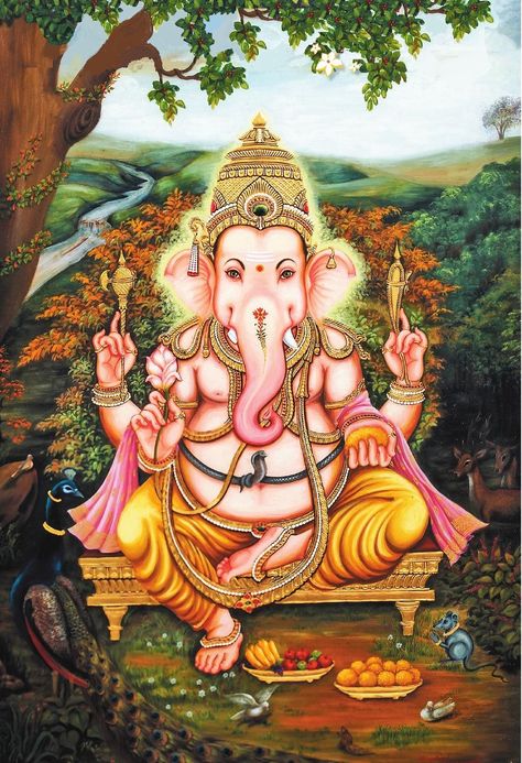 ganapathi Maha Ganapathi, Om Gam Ganapataye Namaha, God Ganesh, Sri Ganesh, Mural Paintings, God Photos, Ganesh Lord, Polynesian Tattoos, Shri Ganesh Images