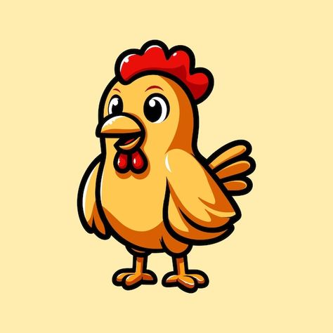 Chicken Vector Illustration, Chicken Vector, Smile Icon, Illustration Flat, Cute Chickens, Premium Vector, Graphic Resources, Vector Free, Vector Illustration