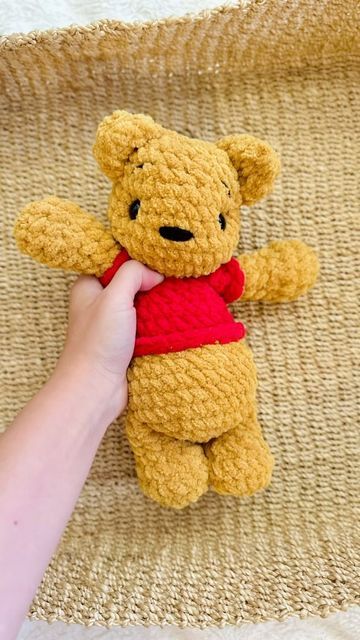 MissMoo’sBoutique / Lauren on Instagram: "✨Pooh Bear✨
•
•
•
I’m a firm believer that every crochet bear pattern needs to be turned into Pooh Bear at least once❤️
•
•
•
This might be my favorite one yet✨
•
•
•
Pattern @raven.jadeco 

#poohbear #winniethepooh #hundredacrewoods #winniethepoohbabyshower #babypooh #babypoohbear #sillyoldbear #ravenjadeco #teddybear #babybear #ravenjade" Crochet Dobby Pattern Free, Pooh Bear Crochet Pattern, Winnie The Pooh Crochet Patterns Free, Pooh Bear Crochet, Pooh Crochet Pattern, Winnie The Pooh Crochet, Pooh Crochet, Crochet Bear Pattern, Bear Crochet Pattern