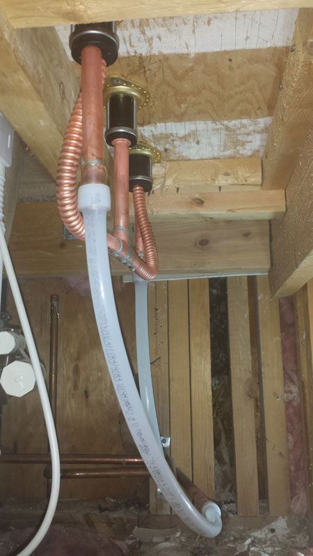 Low Pressure after switching to PEX | Terry Love Plumbing & Remodel DIY &  Professional Forum Pex Manifold, Bathroom Plumbing Rough In, Well Pressure Tank, Pex Plumbing Diy, Pex Tubing Projects, Bathroom Plumbing Rough In Diagrams, Plumbing Vent, Rough In Plumbing, Uponor Pex Plumbing