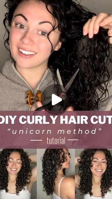 - Check more at https://howcandothis.com/hairstyleideas/116161/ Curly Unicorn Haircut, Trim My Hair At Home, Diy Unicorn Haircut, How To Trim Your Own Curly Hair, Double Unicorn Haircut Curly Hair, Curly Haircut Video, Diy Haircut Curly Hair, At Home Curly Haircut, Curly Hair Cuts At Home