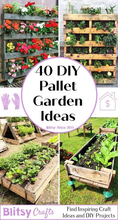 Diy Garden Cheap, Diy Outdoor Garden Ideas, Pallet Porch Decor Ideas, Full Pallet Projects, Pallet Diy Garden, Diy Pallet Flower Planter, Outside Garden Ideas Diy Projects, Pallet Garden Ideas Diy Simple, Pallet Garden Ideas Vegetables