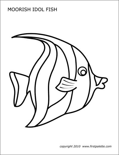 Coral Reef Fishes | Free Printable Templates & Coloring Pages | fish Coloring Page, FREE Coloring Page Template Printing Printable Sea Animals Coloring Pages for Kids, fish Rainbow Fish Template, Moorish Idol, Baby Beluga, Ocean Theme Crafts, Fish Printables, Fish Stencil, Fish Outline, Lifeway Vbs, Fish Coloring