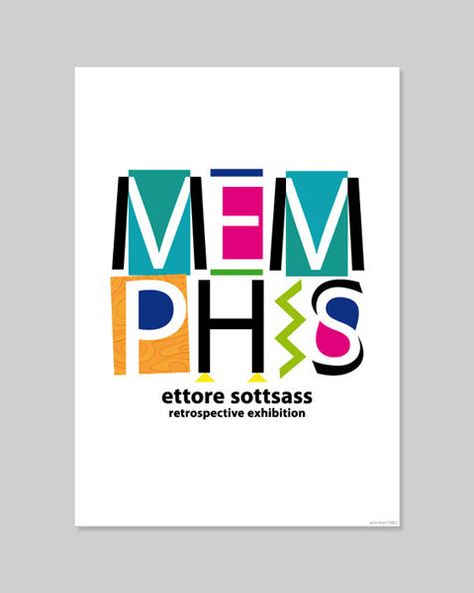 Memphis   (typographic poster) Memphis Poster Design, Memphis Typography, Memphis Movement, Memphis Art, Memphis Style, Memphis Design, Typographic Poster, Design Graphique, Presentation Templates