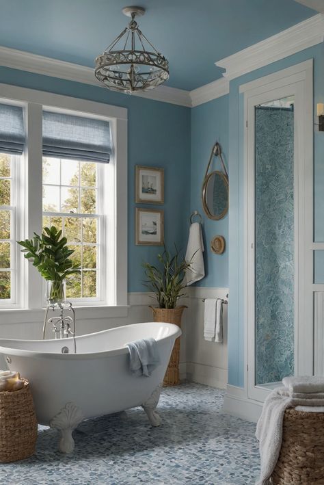 Discover how to bring the skies indoors with Blue Sky (SW 0063) in your coastal bathroom! Follow this daily interior designer routine for a refreshing touch. #Ad #homedecor #homedesign #bathroom #Painthome interiorarchitecture best Wall Colors for Bathroom Colors
Bright Room Colors
best colors combinations bathroom
bathroom Remodeling
Modern Paint Colors
2024 Blue Paint Bathroom Ideas, Colored Ceiling Bathroom, Bathroom Blue Walls, Pale Blue Bathroom, Paint Colors 2024, Bright Room Colors, Blue Bathroom Ideas, Light Blue Bathroom, Colourful Bathroom