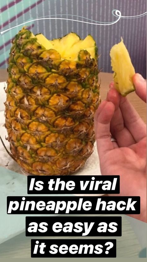 The viral pineapple hack wasn't as easy as it seemed, but it still works in practice How To Cut A Pineapple Easy, How To Cut Pineapple, How To Cut A Pineapple, Pineapple Hack, Fruit Cleaning, Cut Pineapple, Pineapple Recipes, Best Fat Burning Foods, Brown Spots Removal