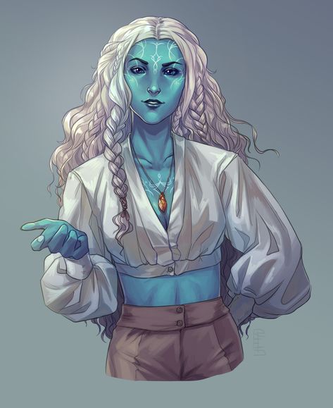 Water or Air Genasi Air Genasi, Rpg Wallpaper, Water Nymph, Blue Skin, Dnd Ideas, Reference Art, Dungeons And Dragons Characters, Dnd Art, Character Reference