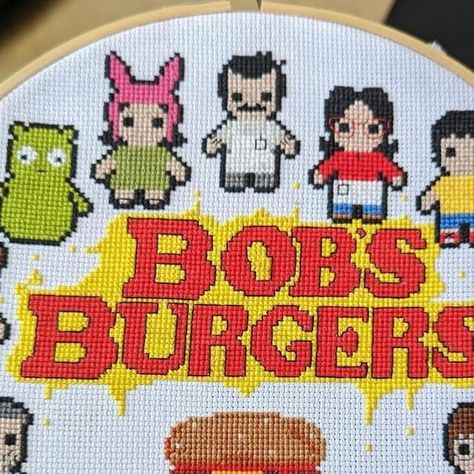 Bobs Burger Cross Stitch, Bobs Burgers Cross Stitch, Stitch Tv, Ms Doubtfire, Bobs Burgers Memes, Art Fanart, Bobs Burgers, Craft Lovers, Free Hand