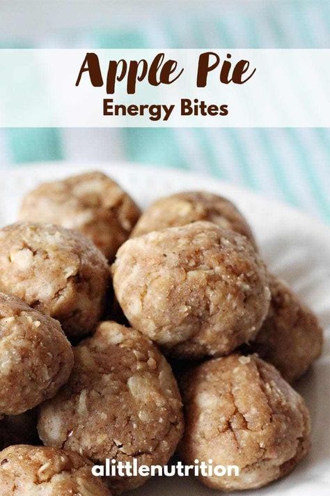 Apple pie energy bites are the perfect snack on the go! And super easy to make. #energybites #snacksonthego #kidssnacks #dietitians Healthy On The Go Snacks, Healthy And Tasty Recipes, Apple Pie Bites, Energy Bites Recipes, Protein Bites, On The Go Snacks, Healthy Snacks For Diabetics, Planning Inspiration, Energy Bites