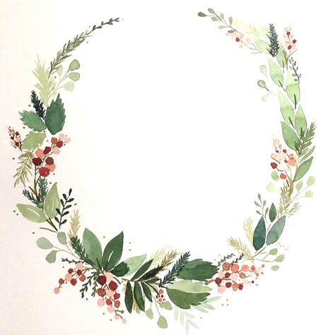 Leaves Wreath Drawing, Flower Reef, Floral Wreath Drawing, Wreath Illustration, Circle Painting, Desi Wedding Decor, Wreath Drawing, Watercolor Birthday Cards, Watercolor Birthday