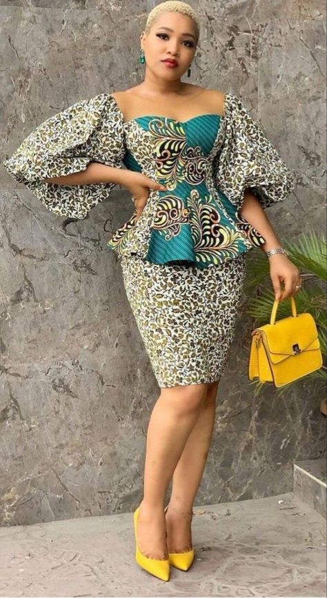 Latest Ankara Skirt And Blouse Styles, Monday Outfit, Trendy Ankara Styles, Ankara Skirt And Blouse, Ankara Dress Styles, Short African Dresses, Latest Ankara, African Dresses Modern, Church Fashion