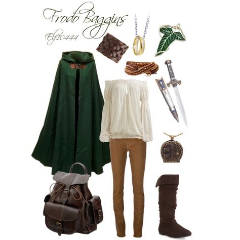 Lord of the Rings- Frodo Baggins by elf10444 on Polyvore featuring Arden B., 7 For All Mankind, AÃ©ropostale, Grafea, Motif 56, Humble Chic, women's clothing, women's fashion, women and female Frodo Baggins, Character Inspired Outfits, Fandom Fashion, Fandom Outfits, Casual Cosplay, An Elf, Fantasy Clothing, Cosplay Outfits, Halloween Cosplay