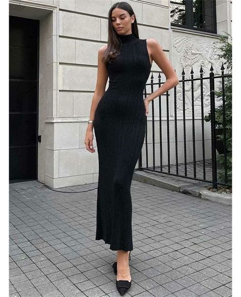 Sizzling hot deal! Sleeveless Knitwear Turtleneck Long Maxi Dress For Women, available at a unbeatable price of £17.90 Ignite the town! #tall #womens #long #bespoke #fashion #style #mens #pants #shorts #clothing Dirndl Outfit, Turtleneck Sleeveless, Bandeau Tops, Long Knitted Dress, Club Party Dresses, Ribbed Dress, Sleeveless Bodycon Dress, High Neck Sleeveless, Bodycon Maxi Dresses